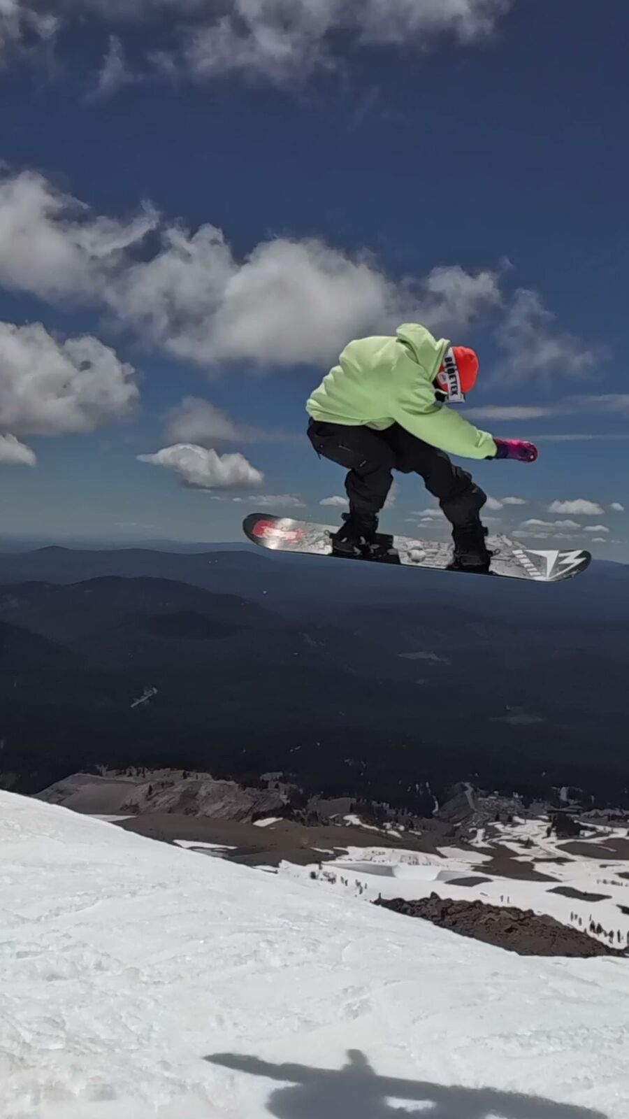 Snowboarder against the sky at Mt. Hood